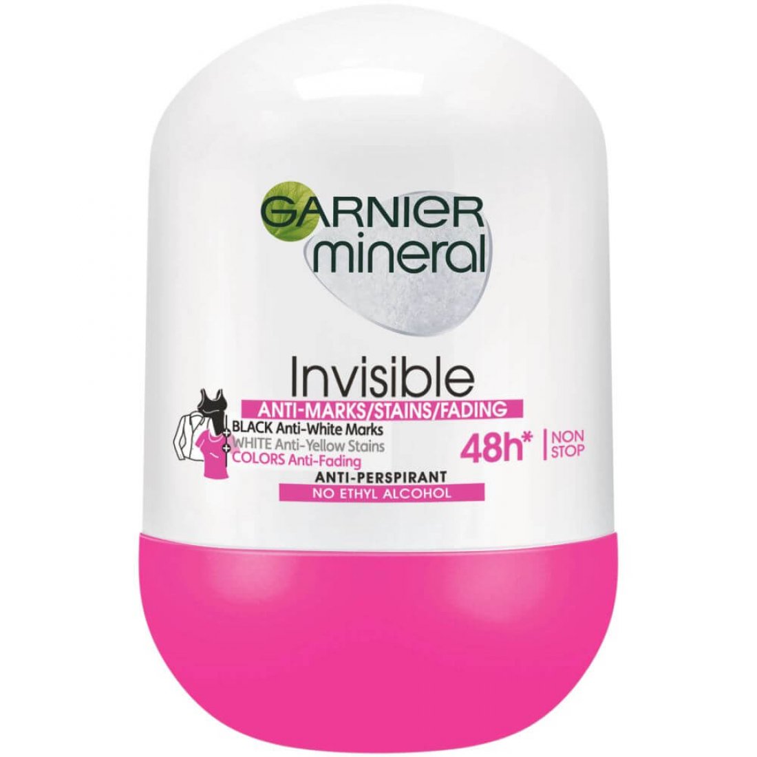 Antiperspirant RollOn Garnier Mineral Invisible Black/White/Colors, 50